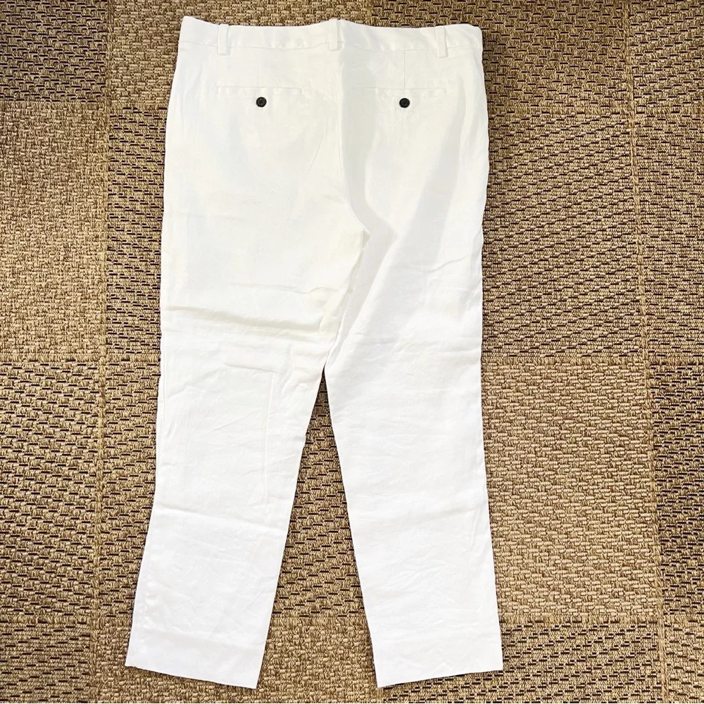 Banana Republic Avery White Linen Blend Pants Women’s Size 14